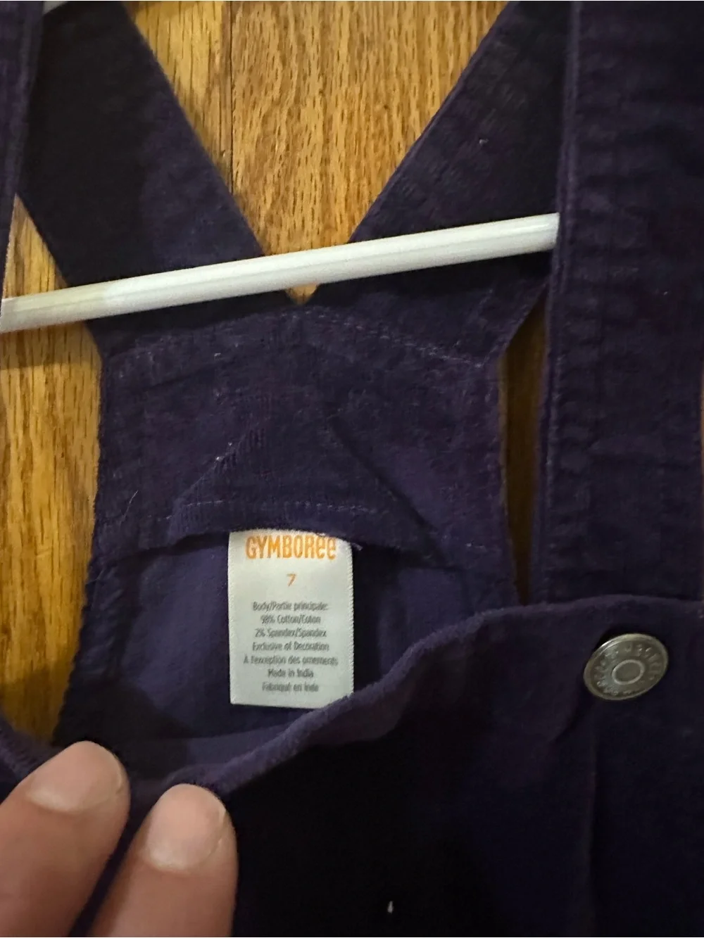Gymboree dark purple Corduroy Overall Dress with Pink Owl Pockets